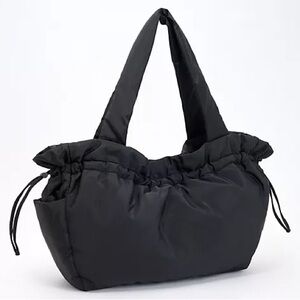 Vince Camuto Saira Nylon Drawstring Tote-Black